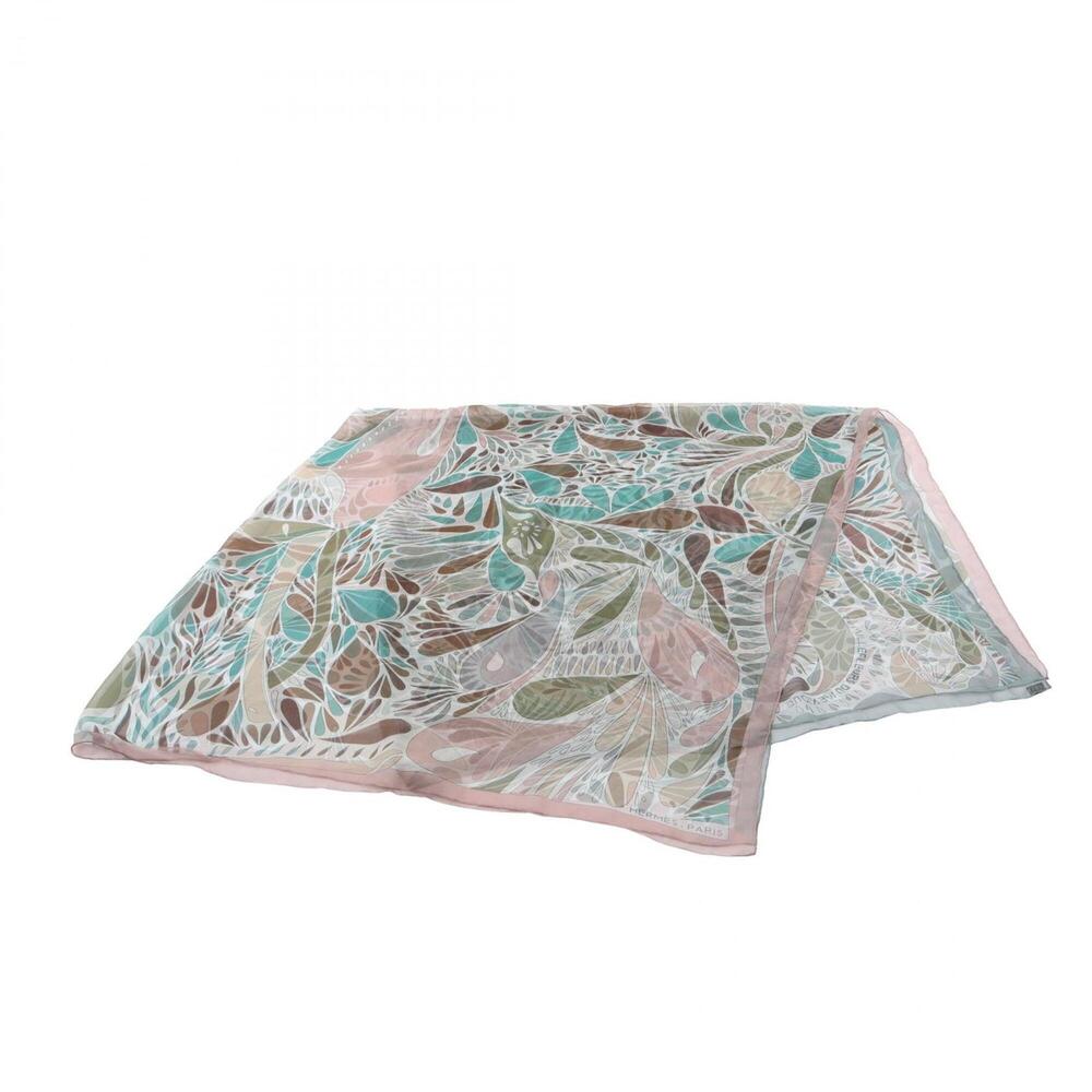 Hermes HERMES Shawl Carre 140 MILLEFLEURS DU MEXIQUE Chiffon Scarf Muffler Si...
